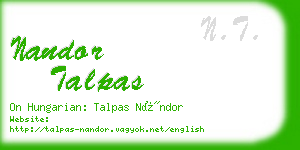 nandor talpas business card